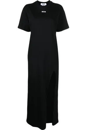 Msgm Vestido estilo playera con logo estampado