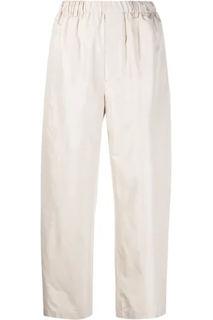 LEMAIRE Pantalones de seda rectos con diseño fruncido