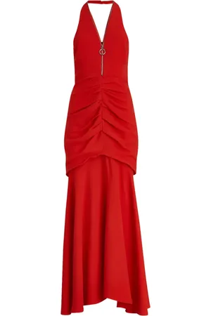 DEL CORE Vestido largo con detalle drapeado