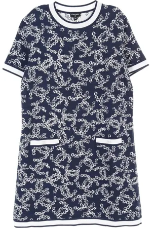 CHANEL Vestido tejido con logo CC en intarsia 1986-1988