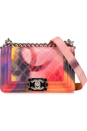 CHANEL Bolsa satchel Small Lambskin Flower Power Boy Flap 2014-2015