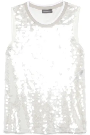 LORENA ANTONIAZZI Camiseta bordada con lentejuelas