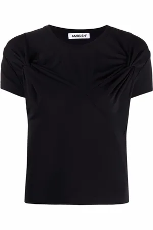 AMBUSH Playera con cuello redondo y detalle retorcido