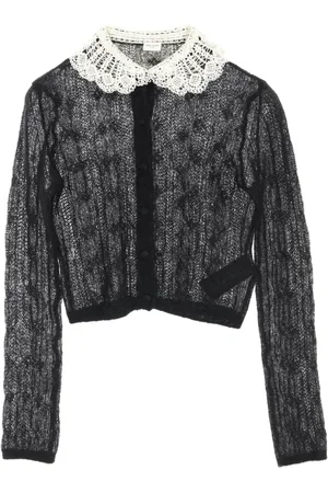 Saint Laurent Cárdigan con cuello de encaje 2010