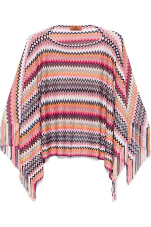 Missoni Poncho entretejido en zigzag