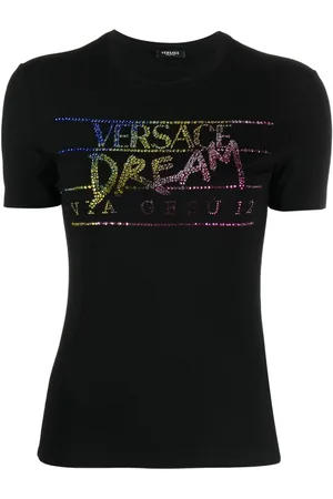 VERSACE Playera con detalles de strass