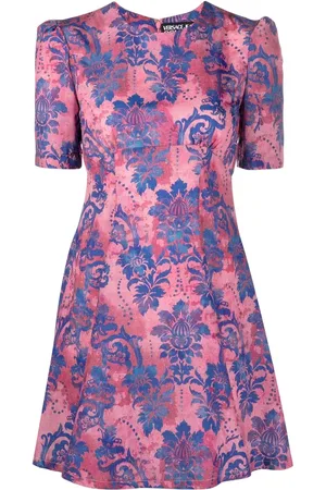 VERSACE Vestido corto acampanado con estampado floral