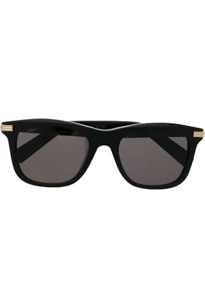 Cartier Lentes de sol con armazón cuadrada y detalle dorado