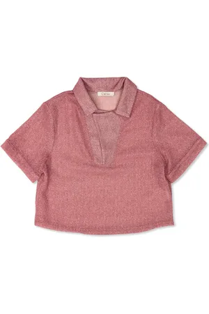 Oseree Playera tipo polo de lúrex