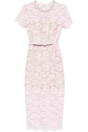 Self-Portrait Vestido midi con detalle de perlas