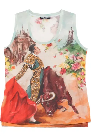 Dolce & Gabbana Top tipo brasier con ilustración estampada