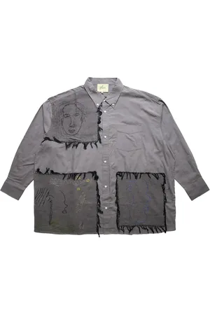 Glass Cypress Camisa Faces on Grey "Grey"