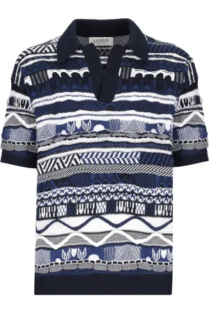 LANEUS Playera tipo polo en jacquard
