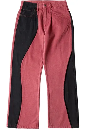 Glass Cypress Jeans Red en color block