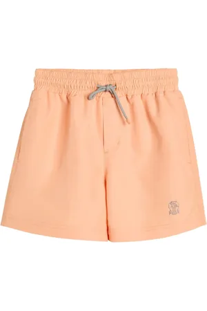 Brunello Cucinelli Shorts de playa con cordones en la pretina