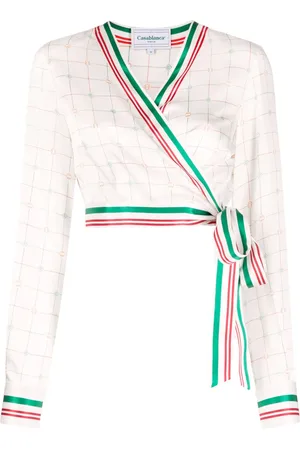 Casablanca Top corto con diseño cruzado