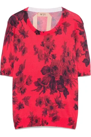Nº21 Playera tejida con motivo floral en jacquard