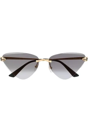 Cartier Lentes de sol con armazón oversize y placa de pantera