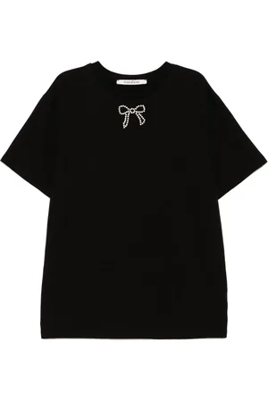 KIMHEKIM Playera con detalle de perlas y moño