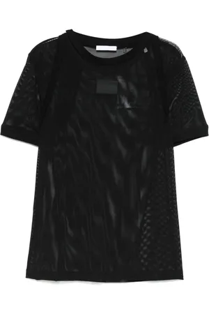 Helmut Lang Playera de malla con parche del logo