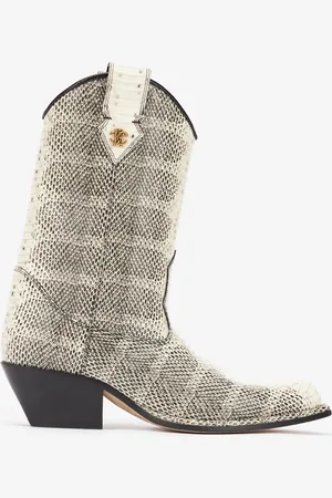 Roberto Cavalli Printed leather boots