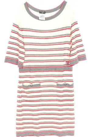 CHANEL Vestido corto con motivo de rayas 1986-1988