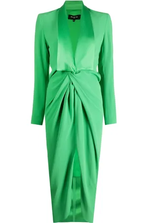 Paule Ka Vestido midi drapeado con efecto satinado