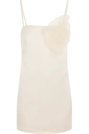 Elisabetta Franchi Vestido satinado con aplique floral