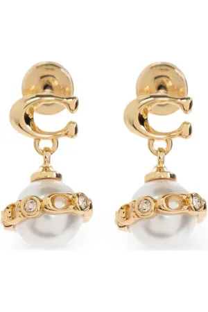 Coach Aretes Signature Pearl