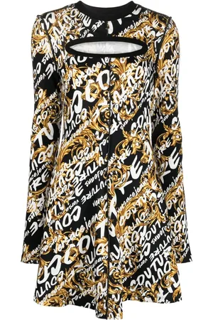 VERSACE Vestido corto con logo estampado