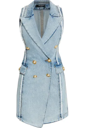 Balmain Vestido de vestir de mezclilla