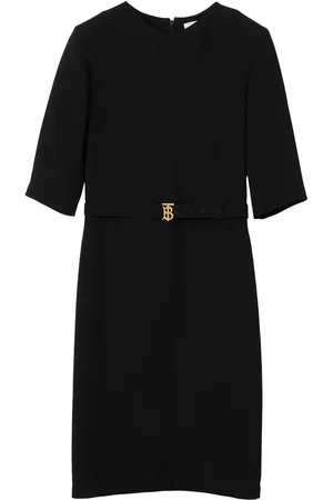 Burberry Vestido midi con monograma en el cinturón