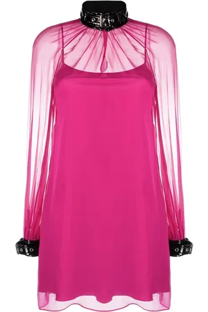 Moschino Vestido corto semitransparente con cuello alto