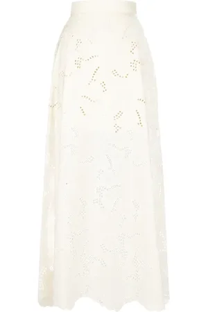 Elie saab Falda larga con diseño bordado