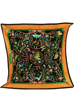 Hermès Mascada 20th Century Pierres D Orient Et D Occident Pleated Silk Scarf