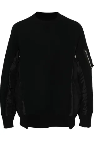 SACAI Sudadera con cuello redondo y paneles
