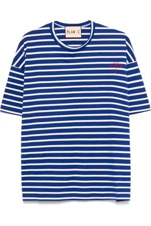 Plan C Playera manga corta con rayas estampadas