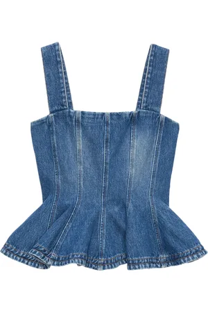 Msgm Top de mezclilla