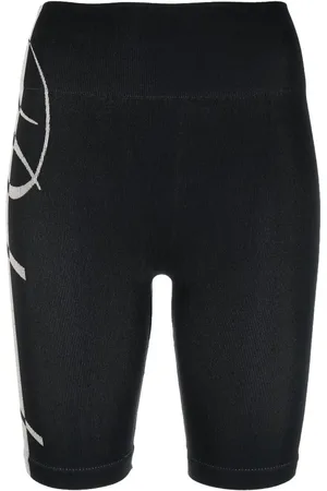 Rhude Shorts de mezclilla con logo y tiro alto