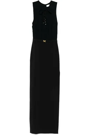 Elisabetta Franchi Vestido largo de crepé con agujetas