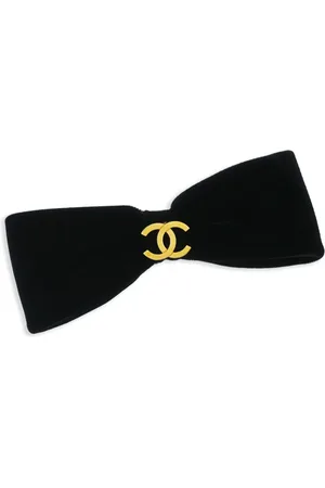 CHANEL Broche para el cabello con moño de terciopelo 1990-2000