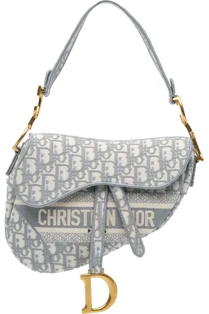 Dior Bolsa de hombro Oblique Embroidered Canvas Saddle Bag 2020