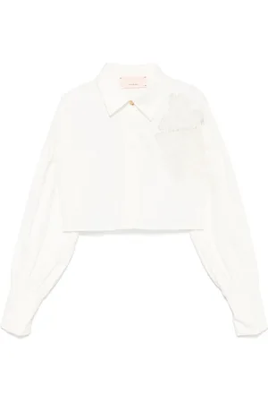Elisabetta Franchi Camisa con aplique de encaje