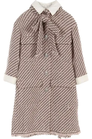 CHANEL Abrigo de tweed con detalle plisado 1986-1988