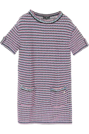 CHANEL Vestido corto con motivo de rayas 1986-1988