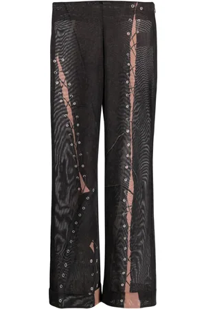 Acne Studios Pantalones acampanados con estampado trompe l