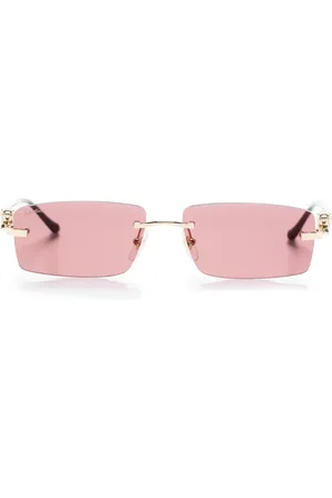 Cartier Lentes de sol rectangulares sin armazón