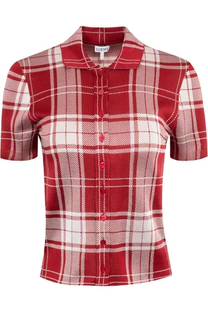 Loewe Playera tipo polo con motivo de cuadros en jacquard