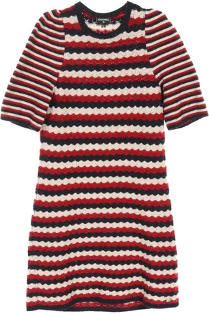 CHANEL Vestido con motivo de rayas 1986-1988