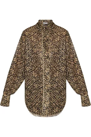 Oseree Camisa con estampado de leopardo